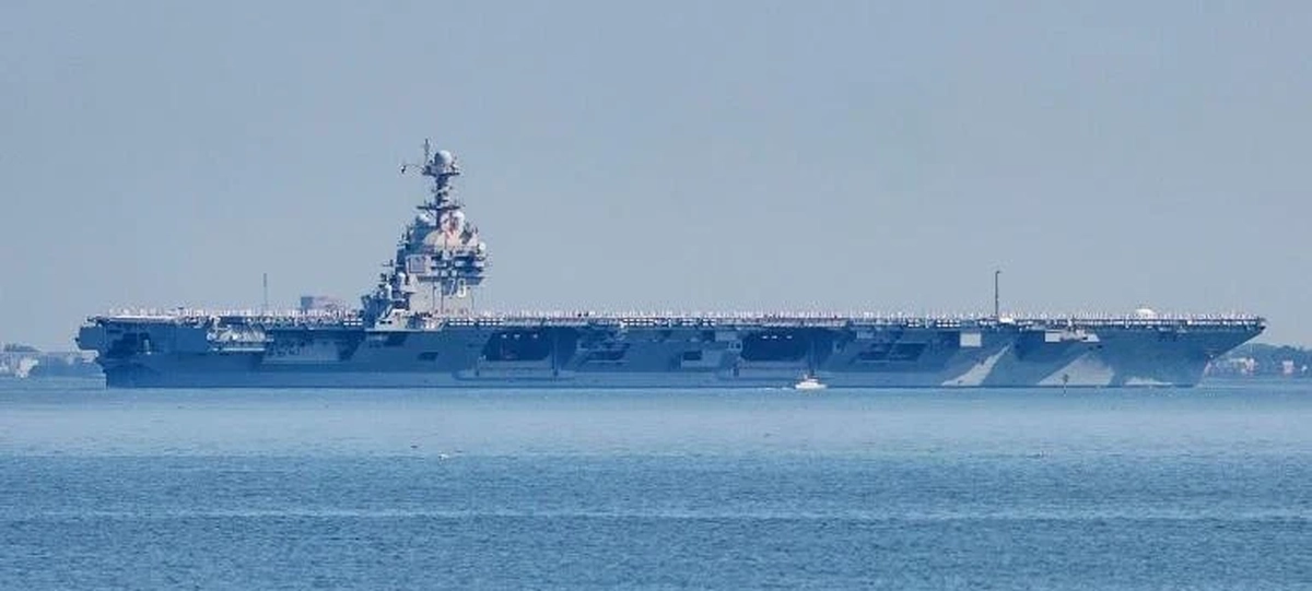 Siêu tàu sân bay USS Ford Mỹ trở về nước sau kỷ lục 300 ngày thực hiện nhiệm vụ trên biển