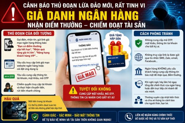 Cảnh báo thủ đoạn giả danh nhân viên ngân hàng thông báo nhận điểm thưởng - Ảnh 1