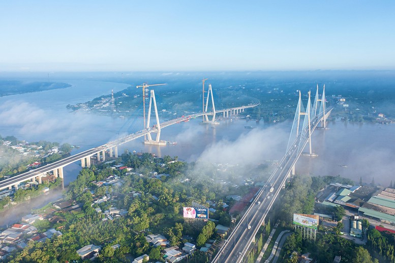 Cây cầu dây văng hơn 5.000 tỷ đồng dài 6,61km, rút ngắn thời gian di chuyển TP.HCM - miền Tây do người Việt xây dựng, thiết kế - Ảnh 1