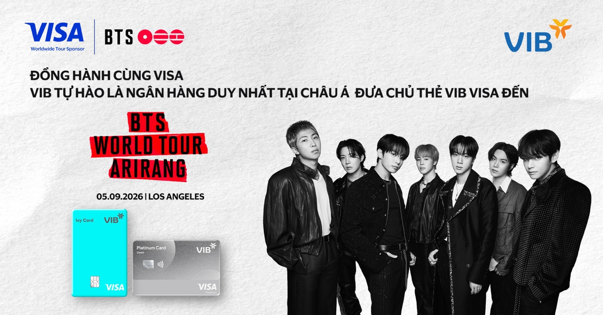 VIB là ngân hàng duy nhất tại châu Á hợp tác cùng Visa, đưa chủ thẻ Việt Nam đến BTS WORLD TOUR 'ARIRANG' TẠI LOS ANGELES
