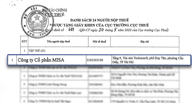 MISA vinh dự được Cục Thuế khen thưởng đột xuất trong việc phối hợp hỗ trợ HKD xoá bỏ thuế khoán - Ảnh 2