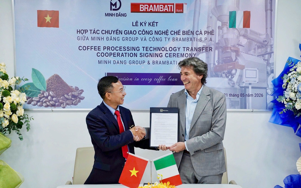 Minh Đăng Group bắt tay Brambati S.p.A đầu tư công nghệ Italy chế biến cà phê 3,5 triệu EUR