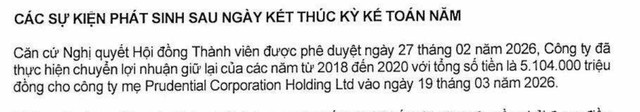 Prudential Việt Nam vừa chuyển hơn 5.100 tỷ đồng về công ty mẹ, nộp phạt hơn 135 tỷ đồng tiền thuế - Ảnh 1