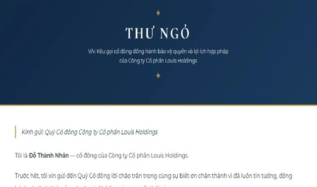 Ông Đỗ Thành Nhân xuất hiện sau bản án, yêu cầu họp 'khẩn' cổ đông Louis Holdings - Ảnh 1