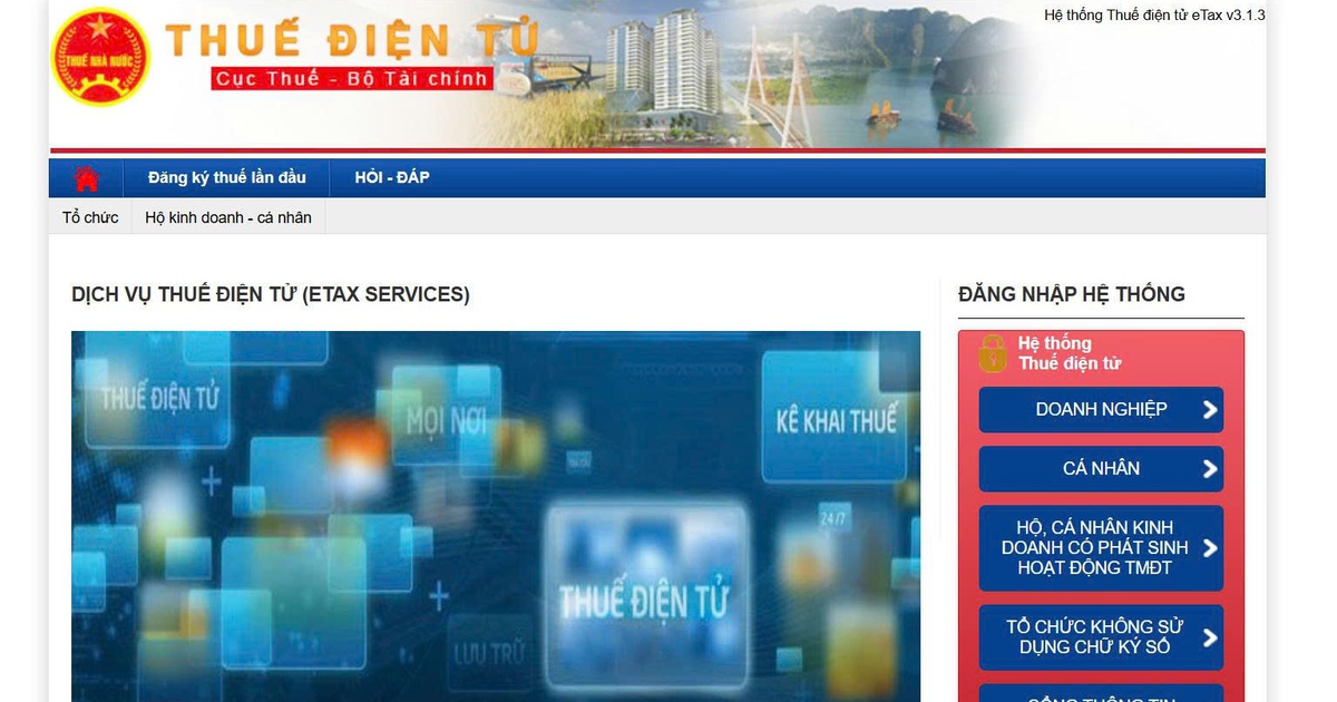 Tạm dừng hệ thống thuế điện tử trong ngày 9.5
