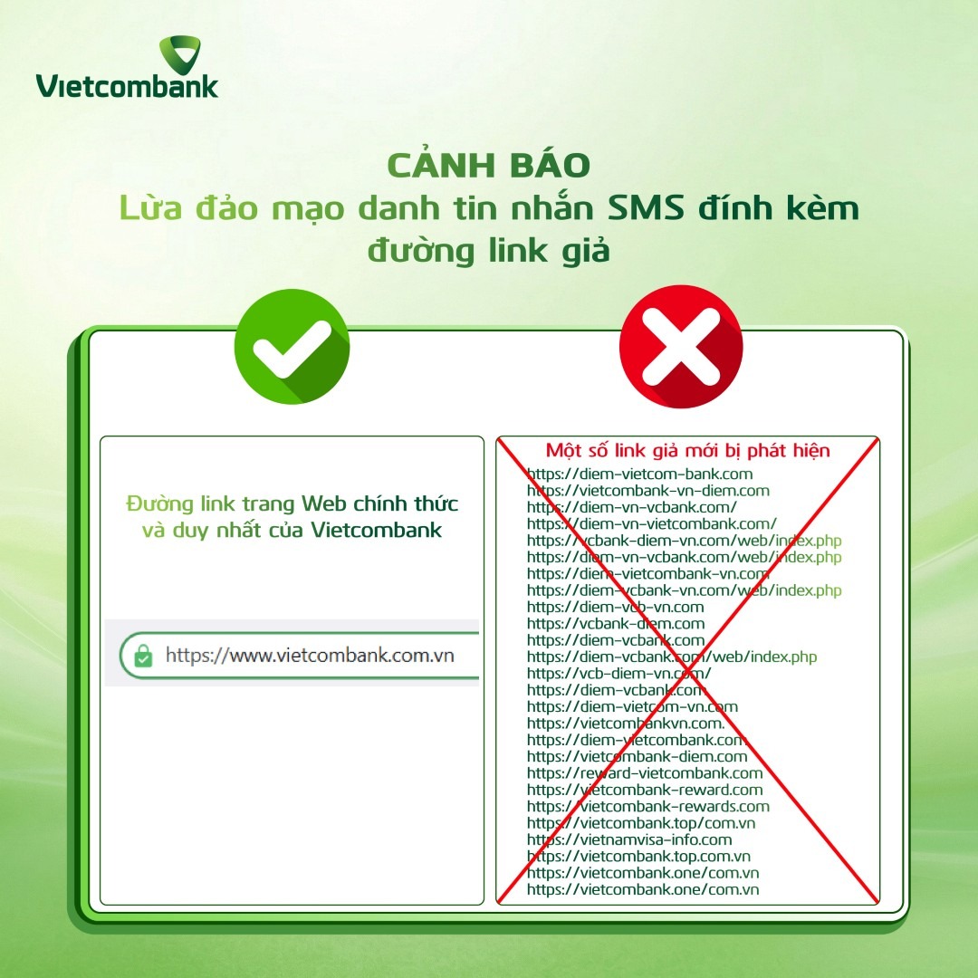 Nhận được tin nhắn này từ Vietcombank, tuyệt đối không bấm vào - Ảnh 1