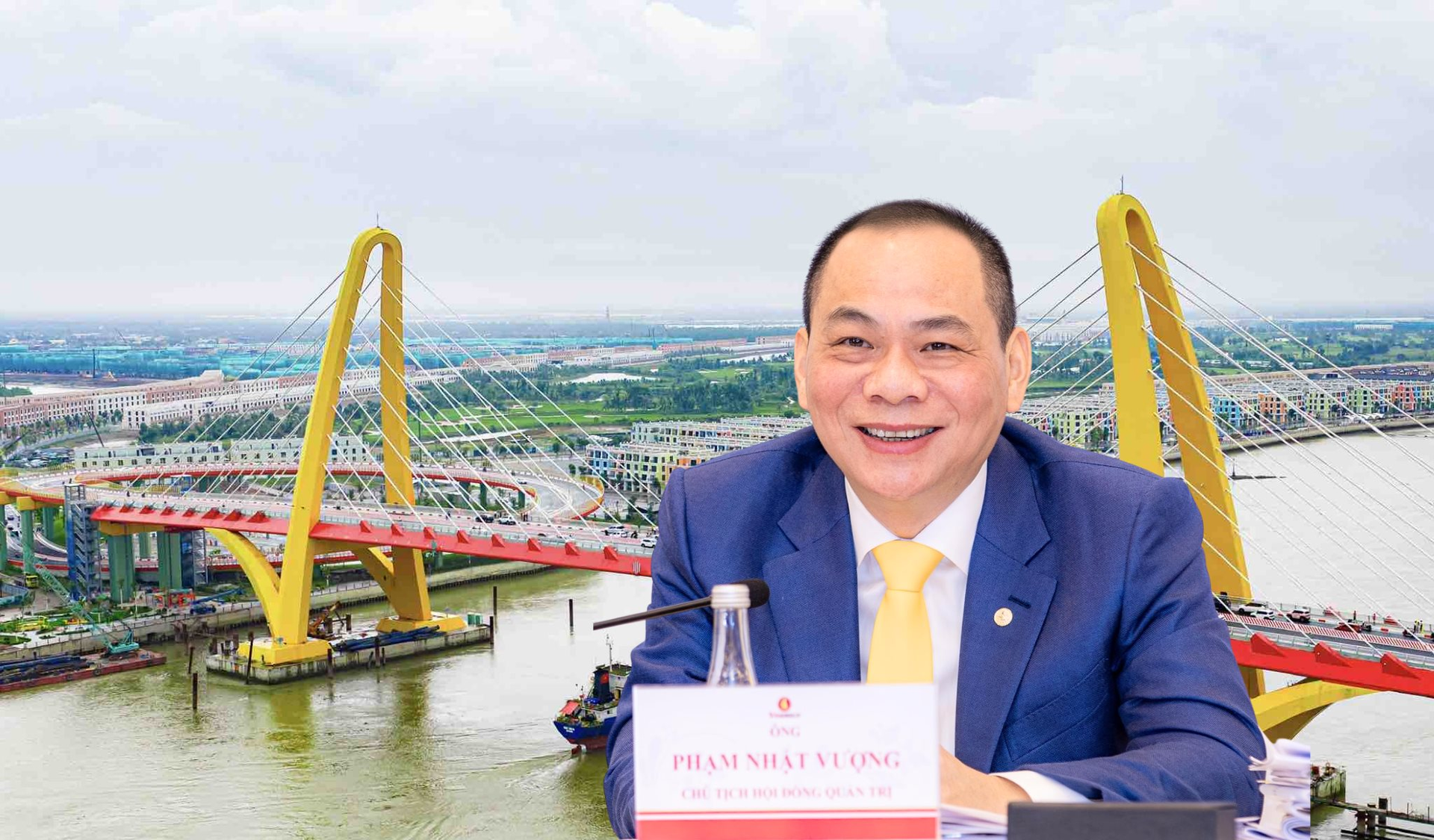 Cây cầu 2.300 tỷ do Vingroup của tỷ phú Phạm Nhật Vượng đầu tư, sở hữu kỷ lục chưa từng có về tốc độ xây dựng công trình bắc qua sông Cấm - Ảnh 1