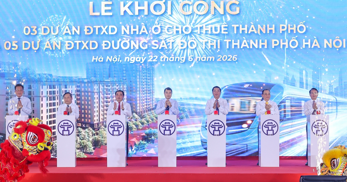 Thủ tướng dự lễ khởi công 3 dự án nhà ở cho thuê, 5 tuyến đường sắt đô thị Hà Nội - Ảnh 4