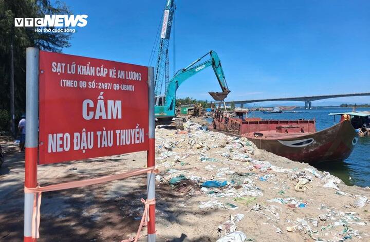 Cận cảnh kè An Lương tan nát sau mưa lũ, Đà Nẵng 'rót' 210 tỷ dựng 'tường thành' - Ảnh 1