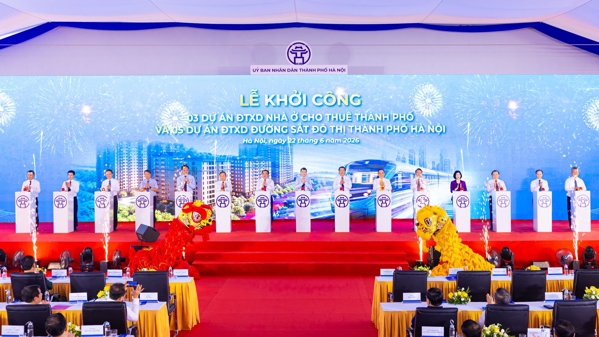 Thủ tướng dự lễ khởi công 3 dự án nhà ở cho thuê, 5 tuyến đường sắt đô thị Hà Nội - Ảnh 2