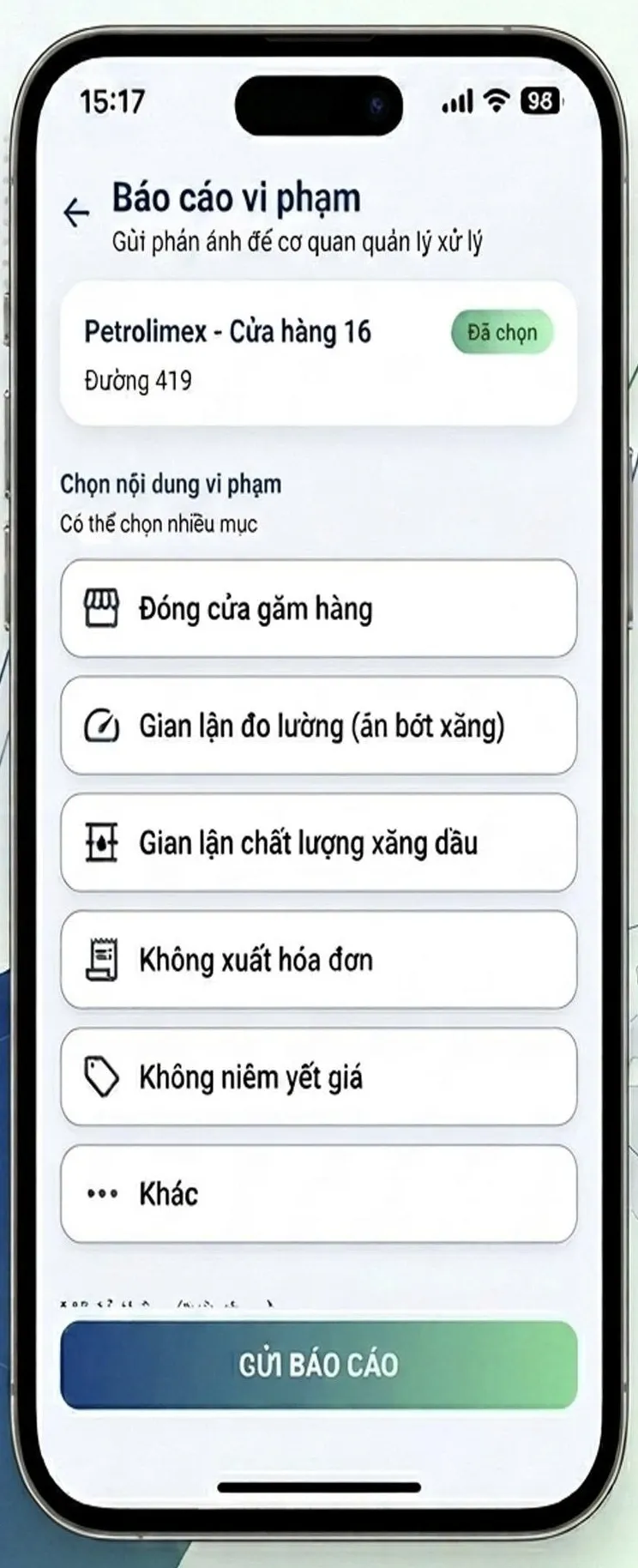 Mua xăng dầu gặp “bất thường”, người dân có thể báo qua ứng dụng “Quanh tôi” - Ảnh 1