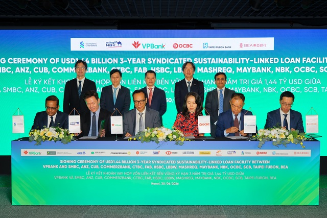 VPBank ký kết khoản vay hợp vốn liên kết bền vững đầu tiên trị giá 1,44 tỷ USD