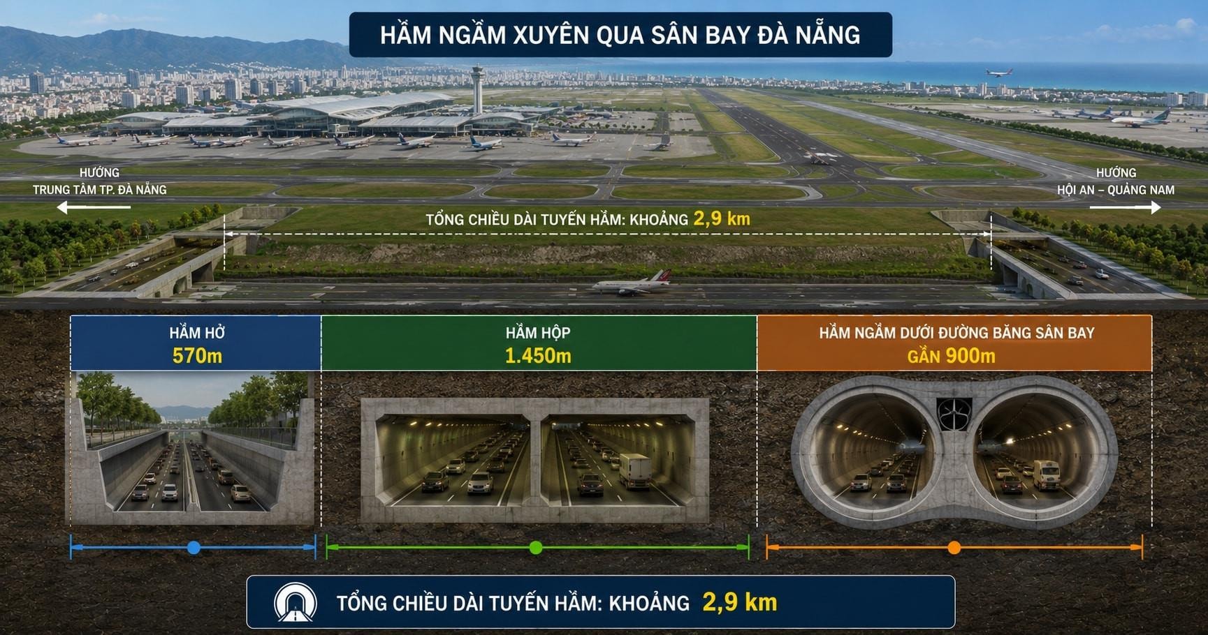 Việt Nam có thể sẽ có hầm xuyên sân bay đầu tiên trong lịch sử dài gần 3km với vốn đầu tư gần 10.000 tỷ - Ảnh 2