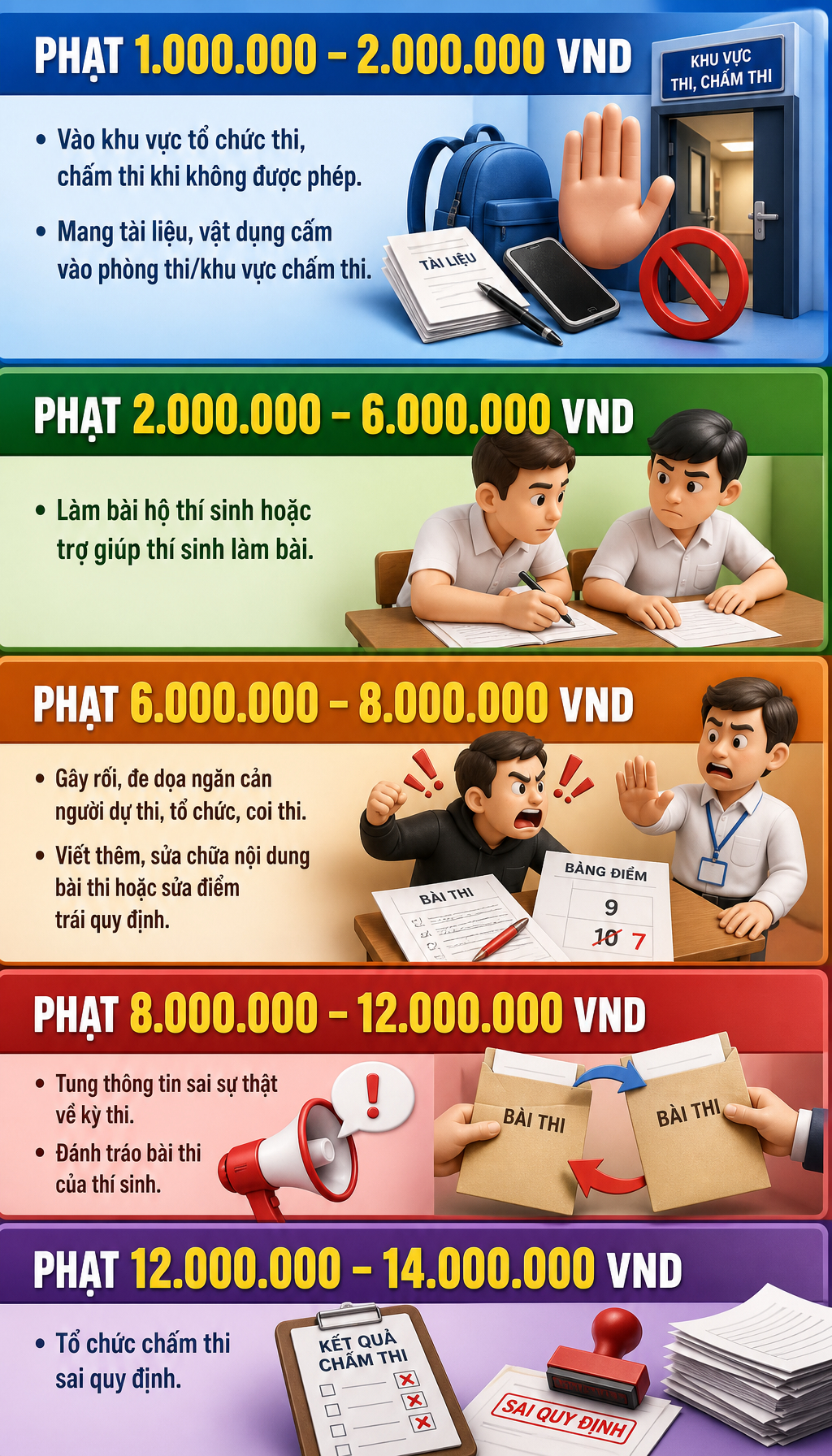 Tất cả học sinh đi thi chú ý quy định phạt tới 16 triệu đồng - Ảnh 1