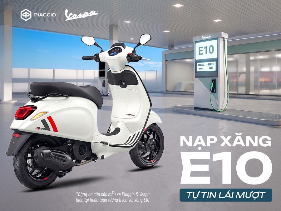 Piaggio Việt Nam khẳng định toàn bộ xe Vespa, Piaggio hiện nay tương thích hoàn toàn với xăng E10 - Ảnh 1