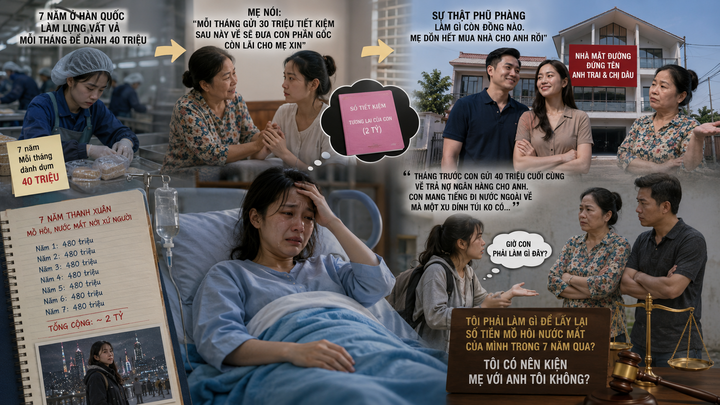 Bị mẹ lấy sạch tiền lương 7 năm cho anh trai mua nhà, phải làm sao? - Ảnh 1