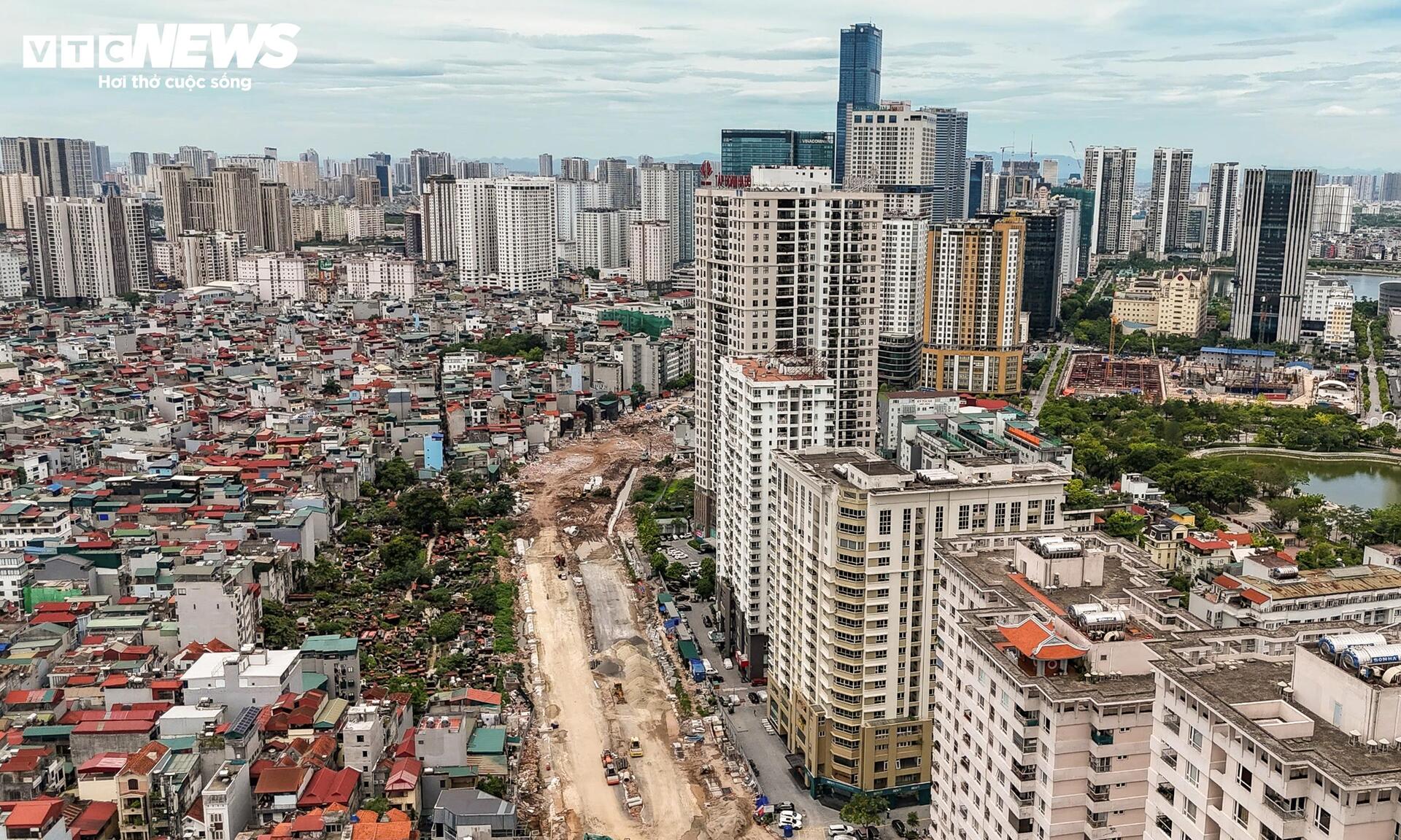 Hình hài tuyến đường Vành đai 2,5 qua Cầu Giấy sau gần 3 tháng thi công - Ảnh 15
