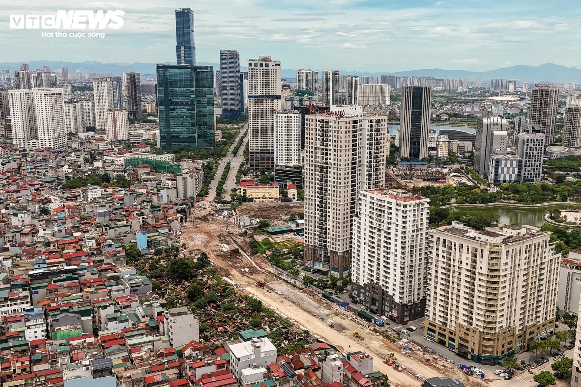 Hình hài tuyến đường Vành đai 2,5 qua Cầu Giấy sau gần 3 tháng thi công - Ảnh 4