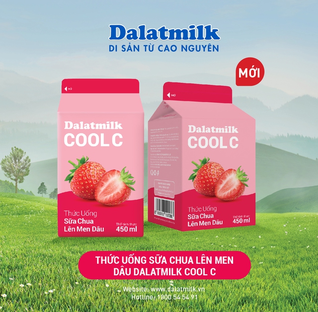 Dalatmilk ra mắt Thức Uống Sữa Chua Lên Men Dâu Dalatmilk Cool C - Ảnh 1