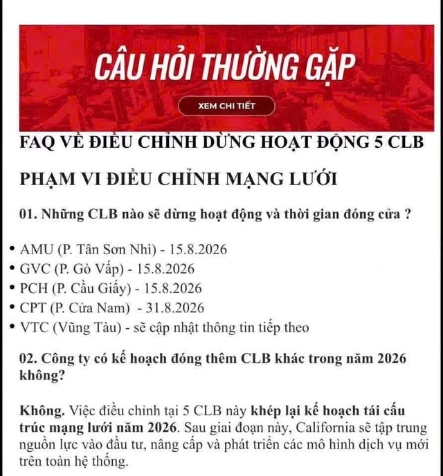 Chuỗi phòng tập California lớn nhất Việt Nam thông báo đóng cửa loạt chi nhành tại TP HCM và Hà Nội - Ảnh 1