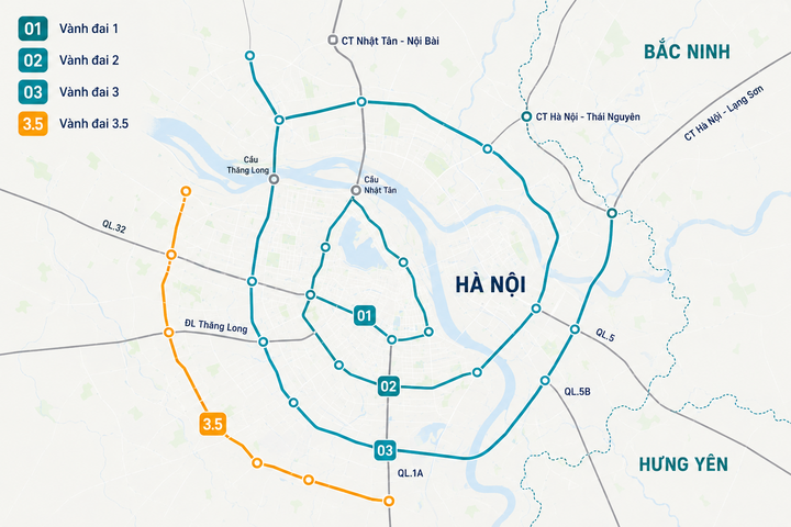 Toàn cảnh 53km Vành đai 3,5 Hà Nội với loạt dự án nghìn tỷ đang thành hình