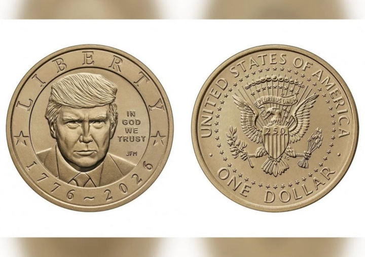 Mỹ sản xuất đồng xu 1 USD có hình ông Trump - Ảnh 1