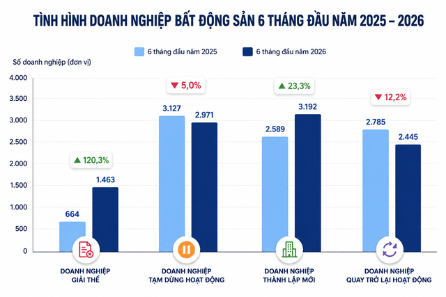 Nửa đầu năm, số lượng doanh nghiệp bất động sản giải thể tăng hơn 120%: Chuyện gì đang diễn ra? - Ảnh 1