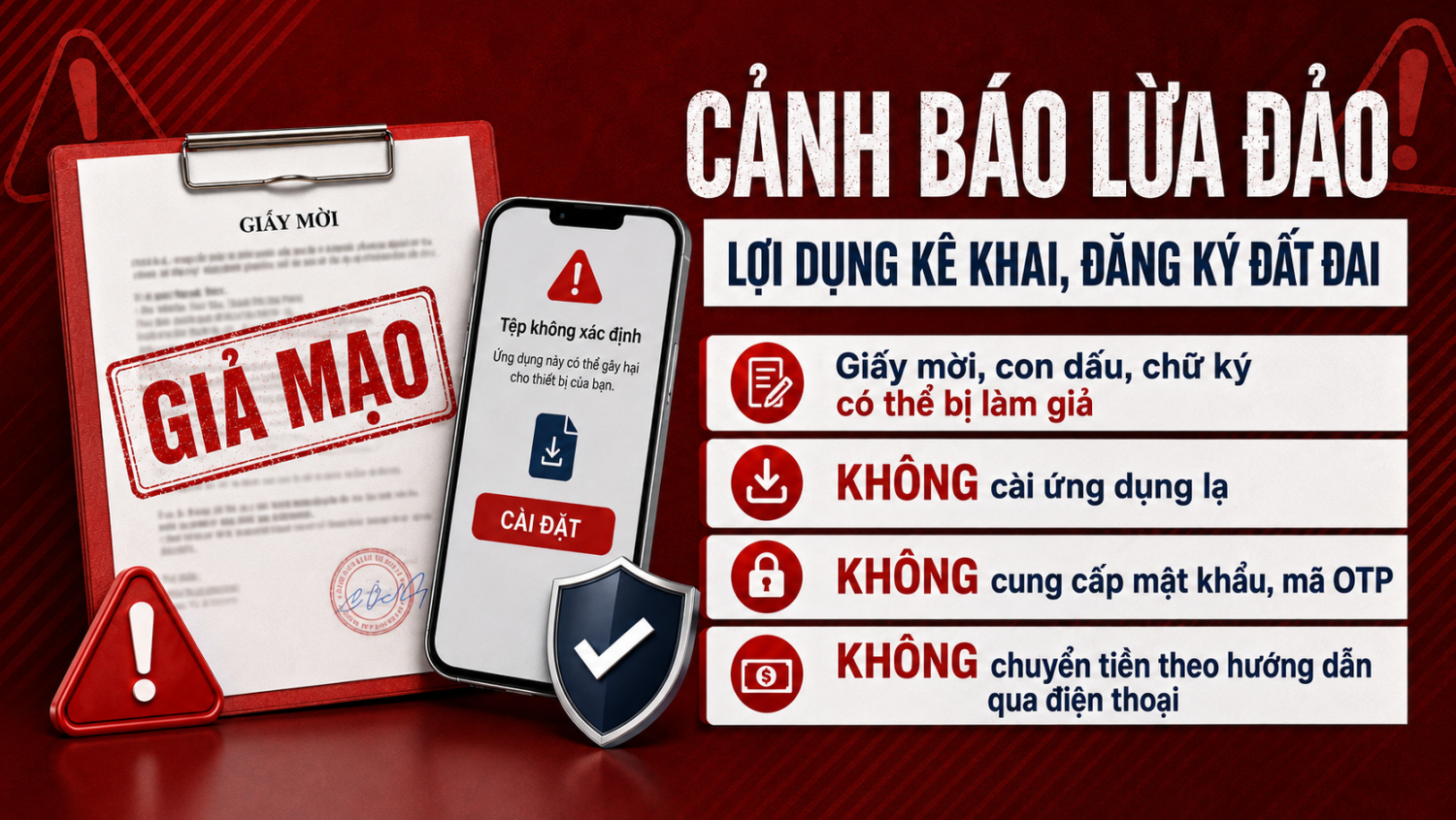 Xuất hiện chiêu lừa cập nhật thông tin đất đai, người dân cần cảnh giác