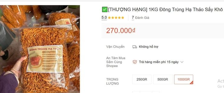 Đông trùng hạ thảo sấy khô rẻ như rau, công dụng thế nào? - Ảnh 1