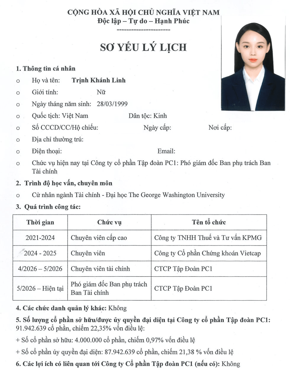Con gái sinh năm 1999 của ông Trịnh Văn Tuấn chính thức xuất hiện ở vị trí mới - Ảnh 1