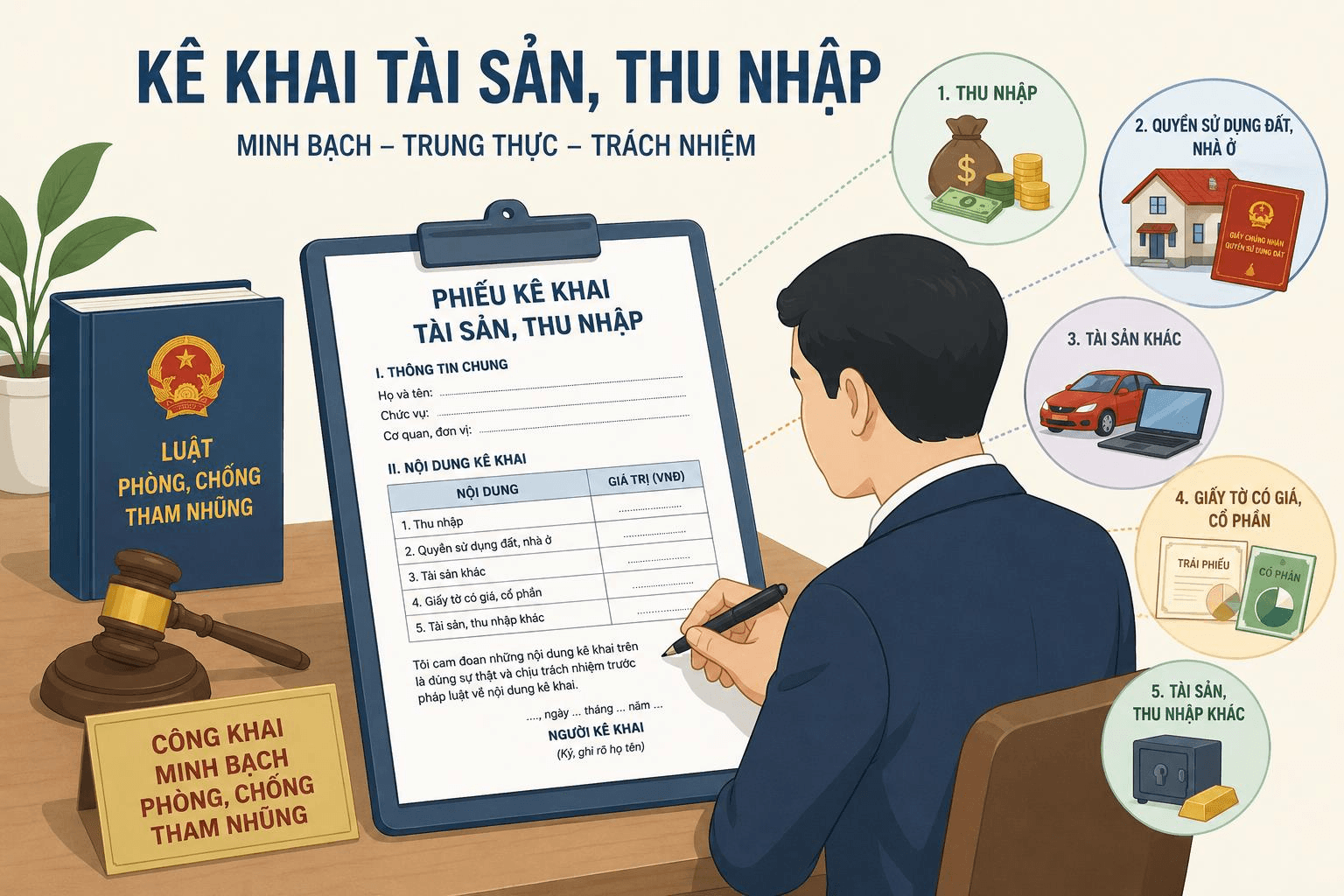 Chính thức từ tháng 7, những trường hợp sau sẽ phải kê khai tài sản, thu nhập, gồm cả tài khoản ngân hàng, sổ tiết kiệm, sổ đỏ... - Ảnh 1