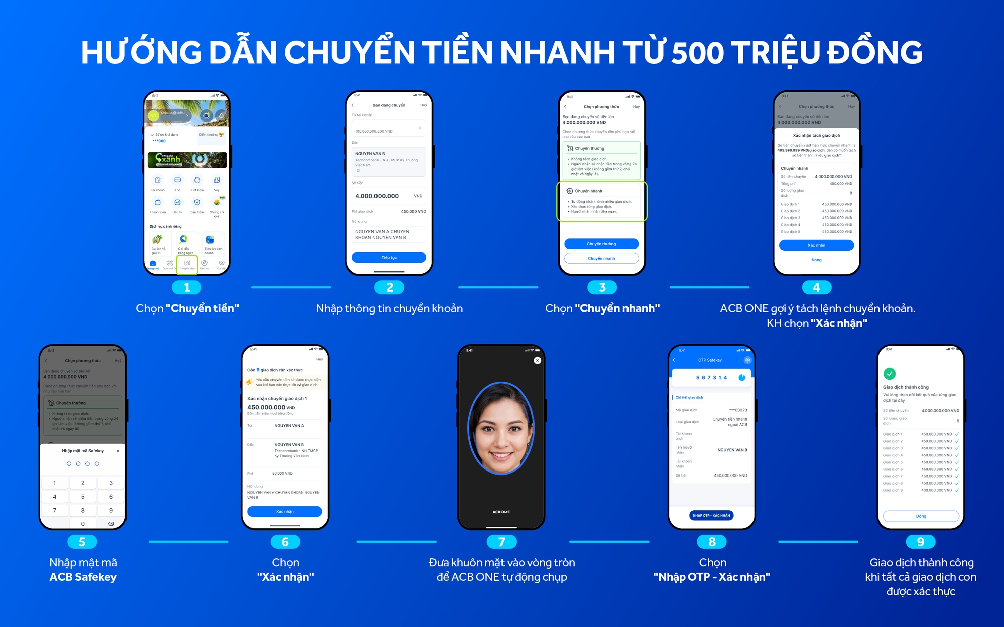 ACB nâng cấp tính năng gợi ý tách lệnh cho giao dịch từ 500 triệu đồng trở lên trên ACB ONE - Ảnh 1