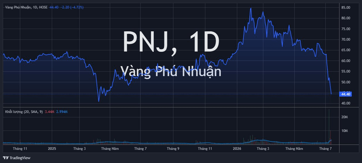 Cổ phiếu PNJ "thủng" đáy, xuống thấp nhất 15 tháng - Ảnh 1