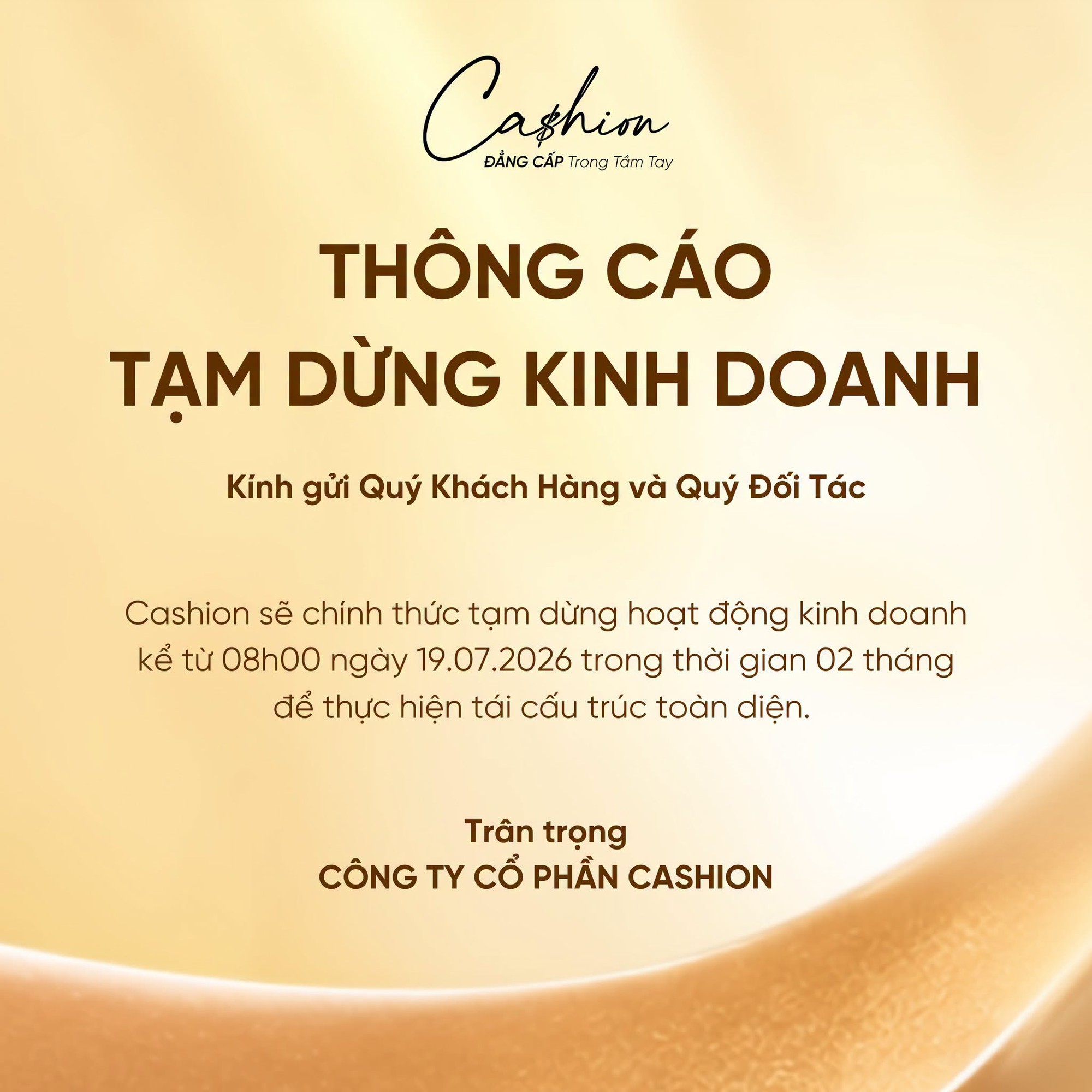 Thêm một chuỗi cửa hàng bán kim cương, vàng lớn thông báo dừng kinh doanh 2 tháng để tái cấu trúc toàn diện - Ảnh 1