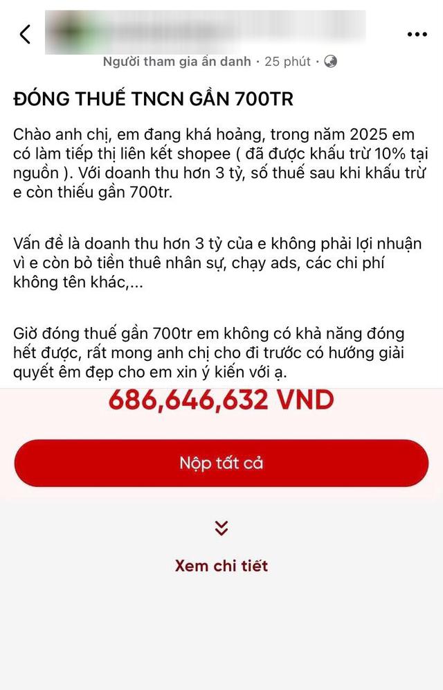 Doanh thu 3 tỷ đồng từ affiliate vẫn phải nộp thêm gần 700 triệu tiền thuế: Nhiều người hiểu sai khoản khấu trừ 10% - Ảnh 1