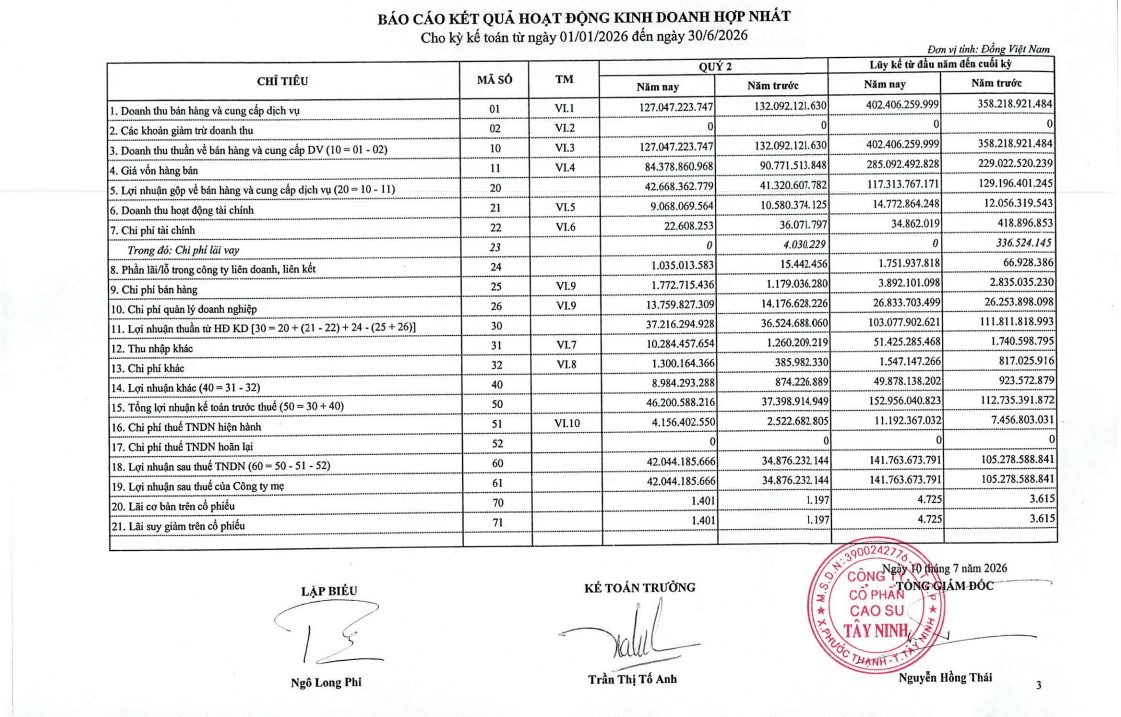 Một doanh nghiệp cao su báo lãi quý II tăng vọt, chuẩn bị thưởng cổ phiếu tỷ lệ “khủng” 300% - Ảnh 1