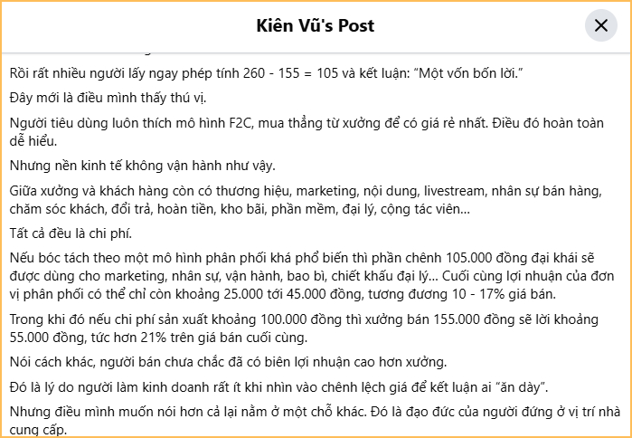 “Bánh dẻo thị phi” bán 290.000 đồng, giá gốc 155.000 đồng: Xuất hiện bài đăng tính lợi nhuận gây chú ý - Ảnh 1