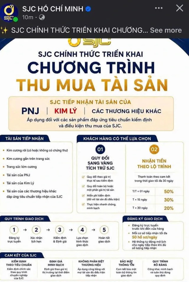 Giả mạo Công ty SJC thu mua kim cương thương hiệu khác