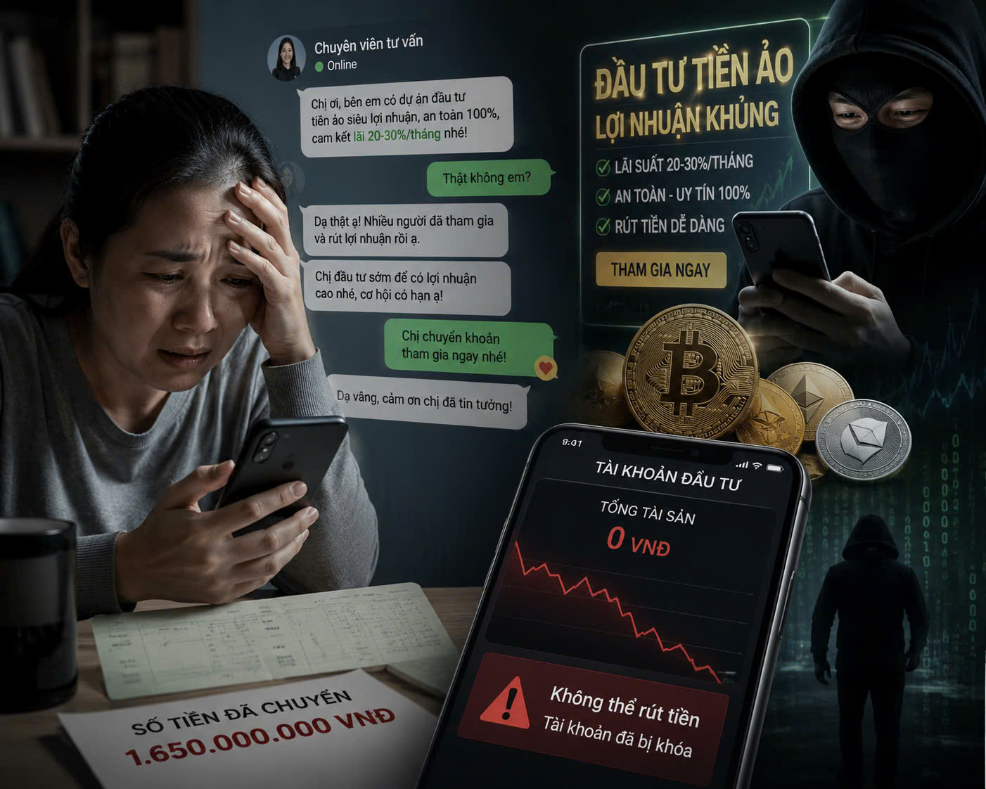 Lừa đảo tiền số, vì sao vẫn có người sập bẫy?