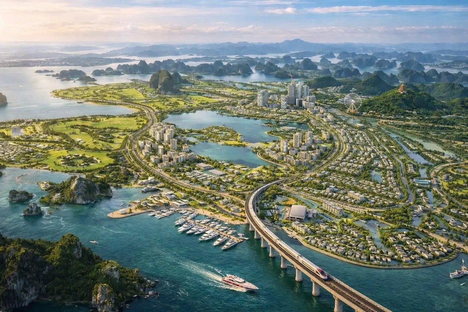 Tỷ phú Phạm Nhật Vượng đang cho xây tòa tháp 45 tầng hiện đại hàng đầu châu Á giữa đại đô thị 6.200ha, tổng vốn gần 18 tỷ USD