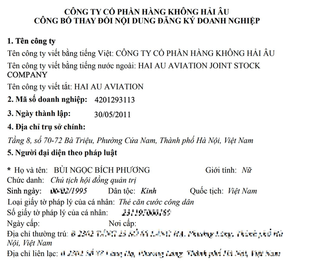 Con dâu SN 1995 của tỷ phú Hồ Hùng Anh làm Chủ tịch một công ty hàng không