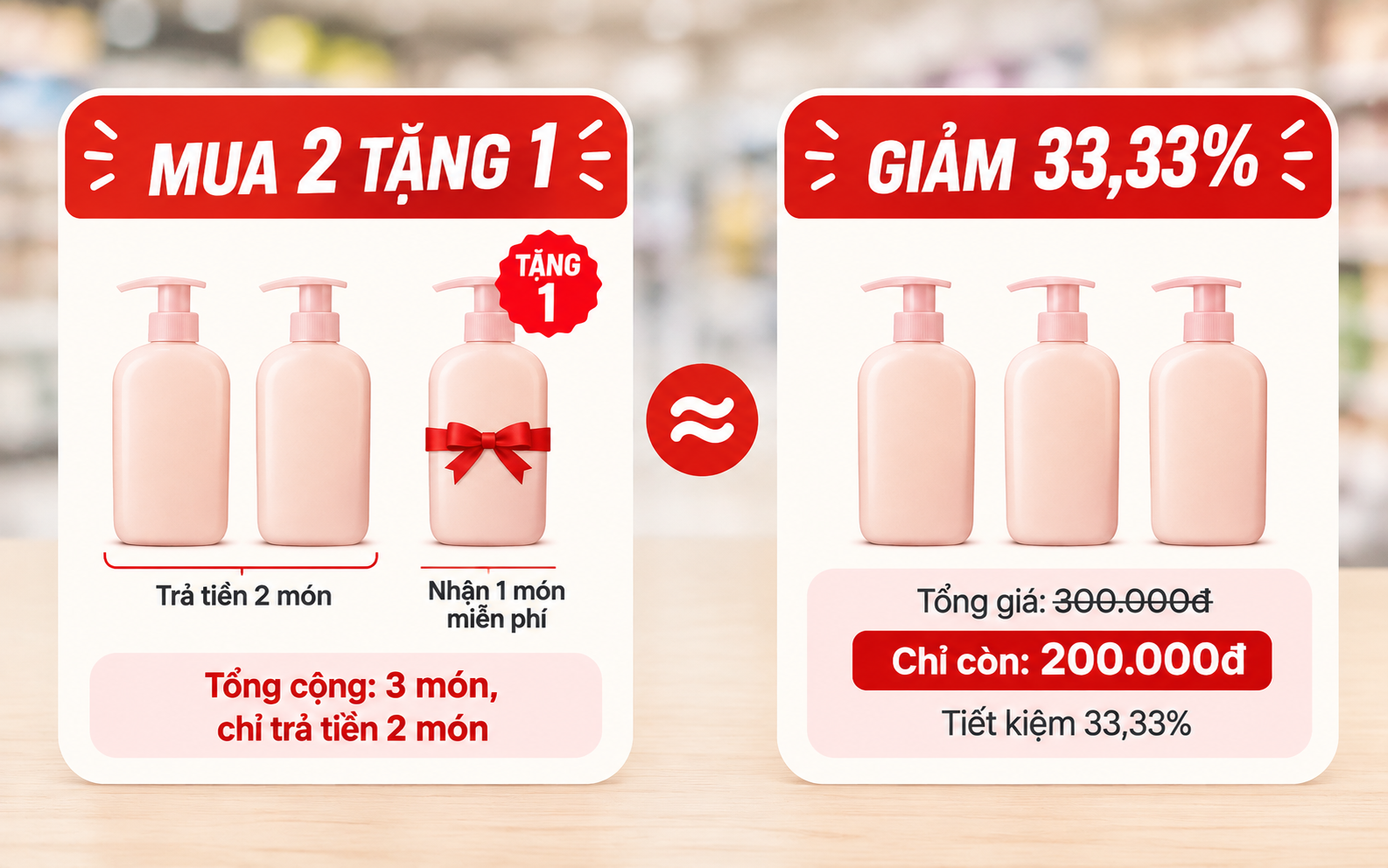 Vì sao "mua 2 tặng 1" hấp dẫn hơn giảm giá?