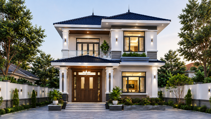 Chi phí xây nhà 2 tầng mái Nhật 90m² khoảng bao nhiêu?