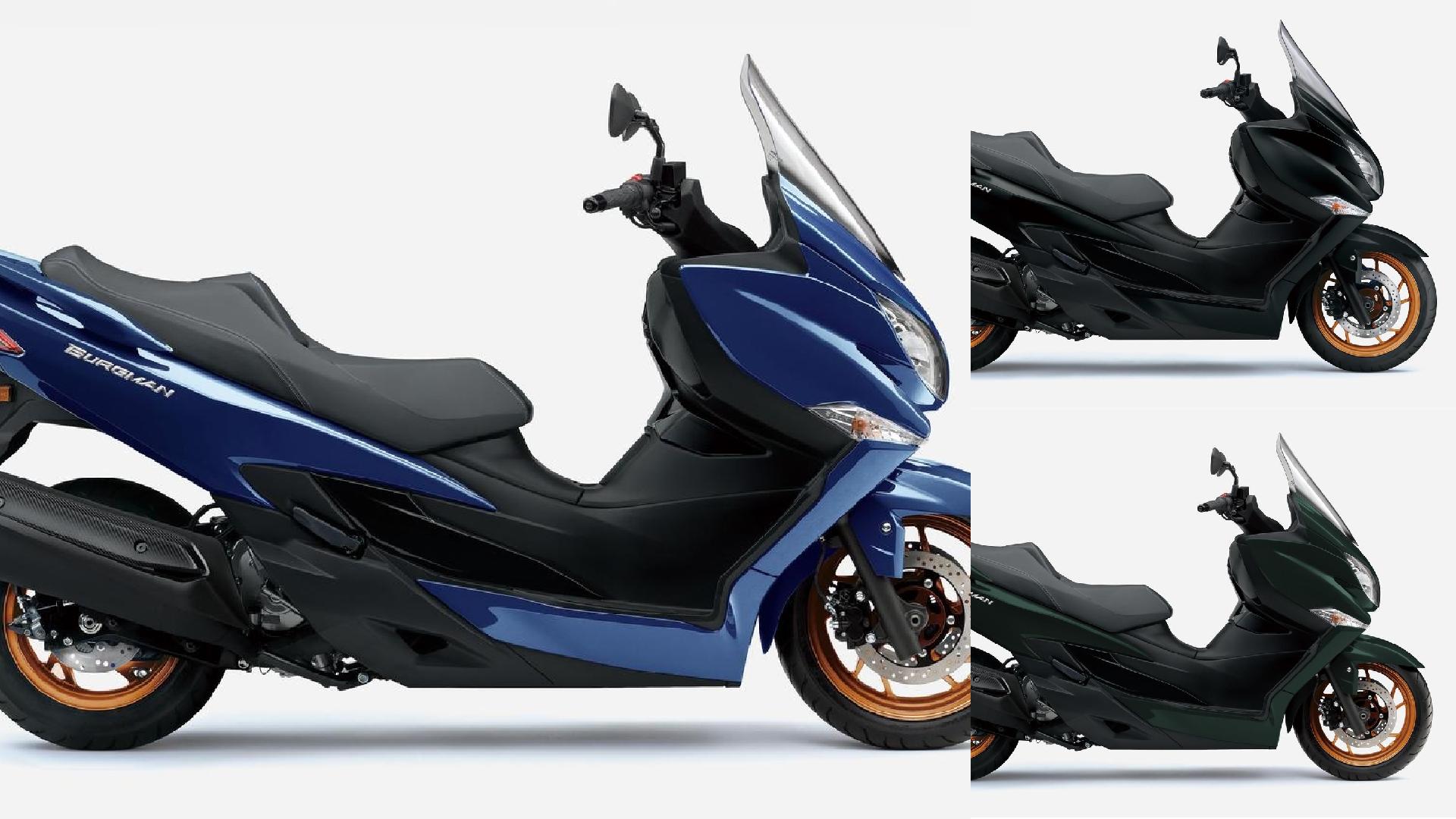 Suzuki Burgman 400 ABS trình làng bản nâng cấp tương thích xăng E10, gây sức ép lên Honda SH350i và Yamaha XMAX 300