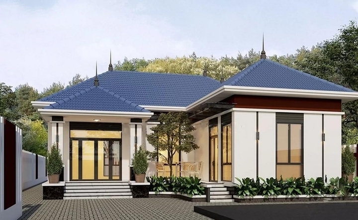 Xây nhà mái Nhật 1 tầng chữ L 100m² bao nhiêu tiền?