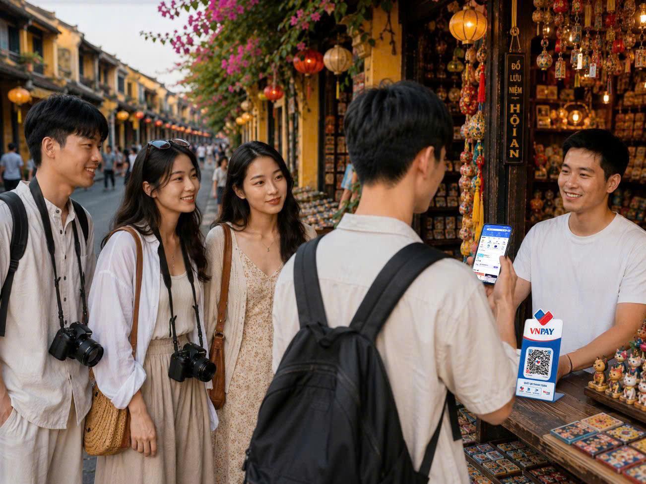Khách Trung Quốc, Hàn Quốc đến Việt Nam không cần đổi tiền, quét VNPAY-QR chi tiêu trực tiếp
