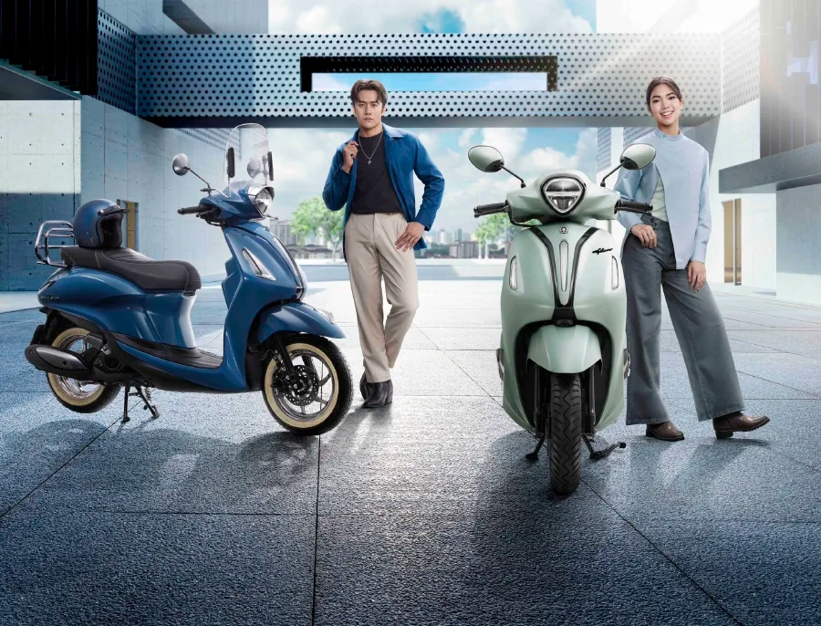 Yamaha Grand Filano Hybrid trình làng màu mới đe dọa Honda Lead bằng công nghệ tiết kiệm xăng vượt trội