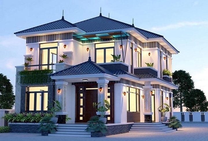 Chi phí xây nhà mái Nhật 2 tầng 80m² trọn gói bao nhiêu?