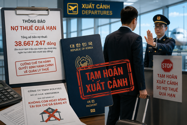 Doanh nghiệp nợ thuế bỏ địa chỉ, tổng giám đốc nước ngoài bị hoãn xuất cảnh