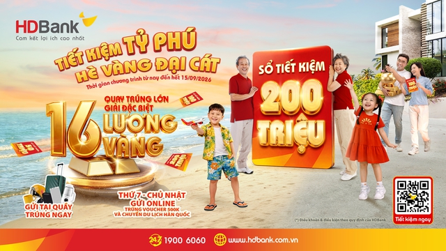 HDBank tiếp tục trao cơ hội ‘đại cát’ tới khách hàng gửi tiết kiệm